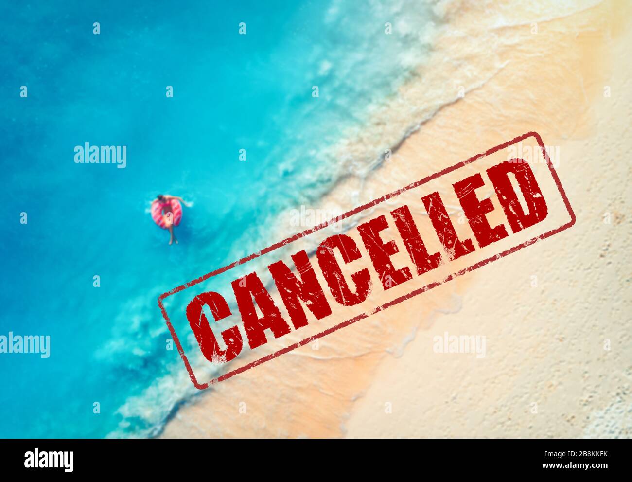 Viajes y vacaciones canceladas debido a la epidemia de coronavirus Foto de stock