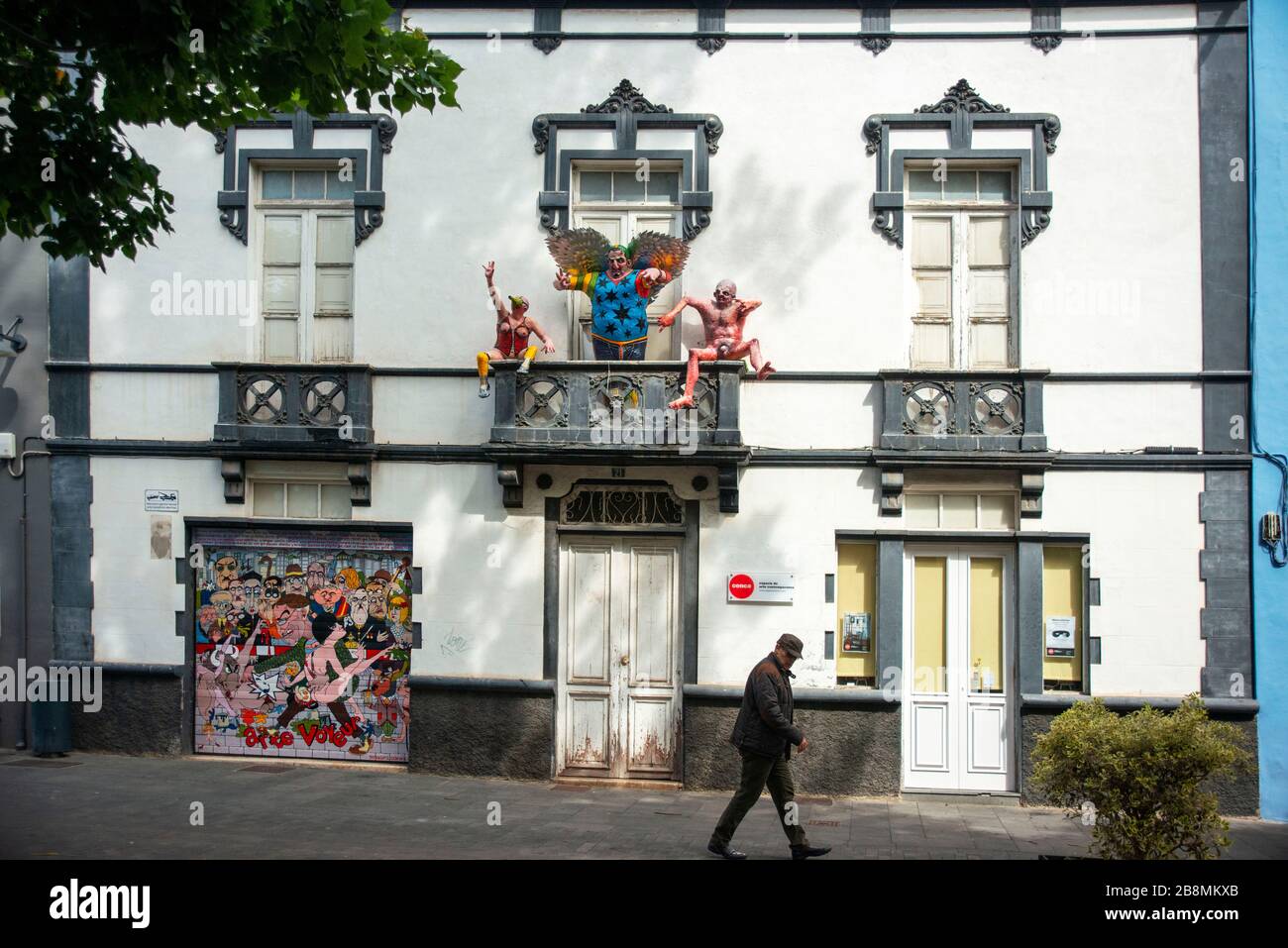 Arte en la calle en San Cristóbal de La Laguna, Tenerife, Islas Canarias Foto de stock