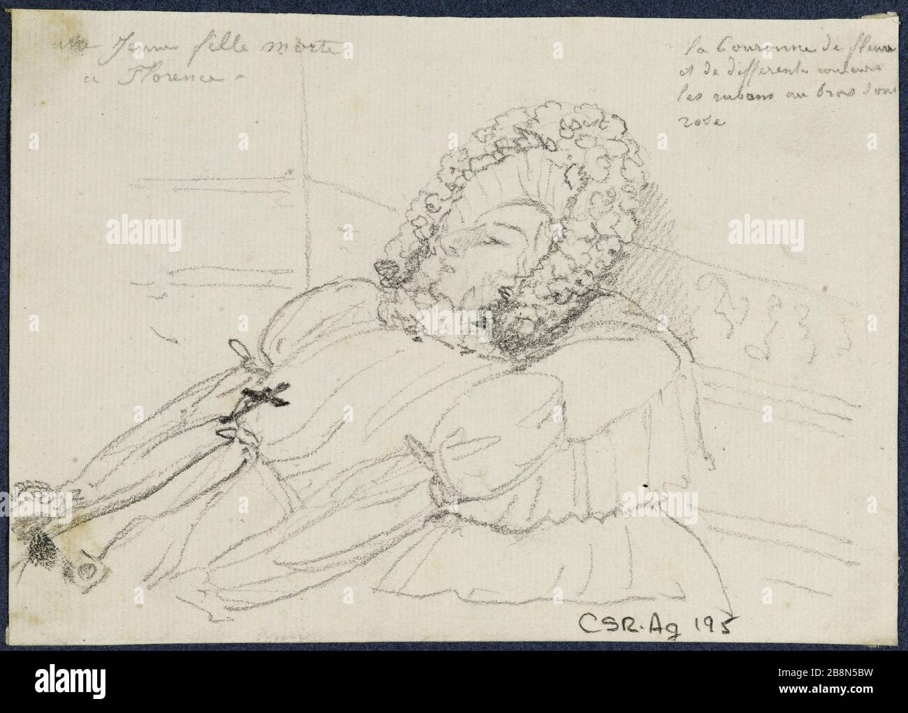 Niña muerta, Florencia René Marjolin (18121895). Jeune fille morte