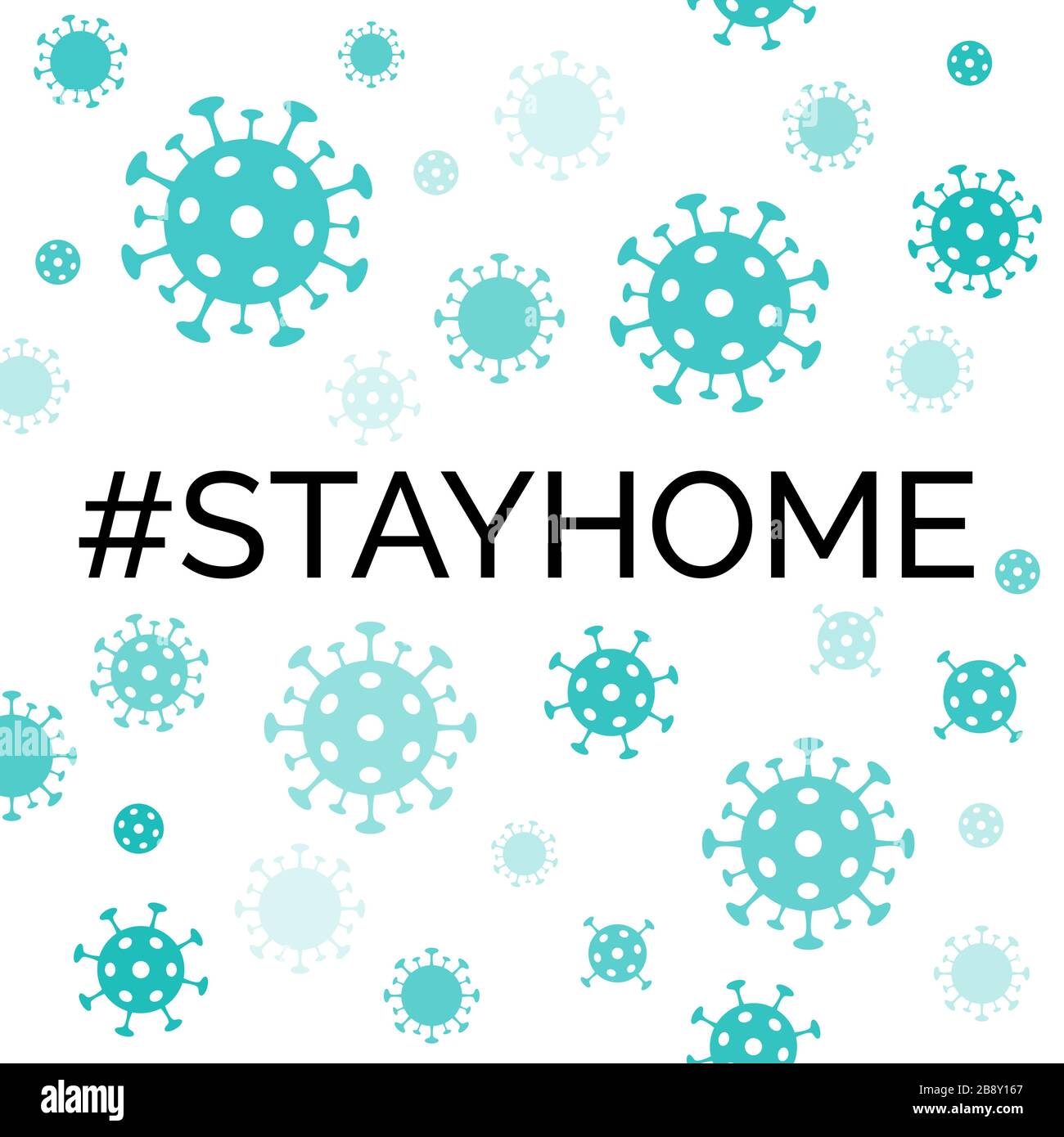 Quédate en casa con hashtag. Banner de vectores de cuarentena de coronavirus para redes sociales Ilustración del Vector
