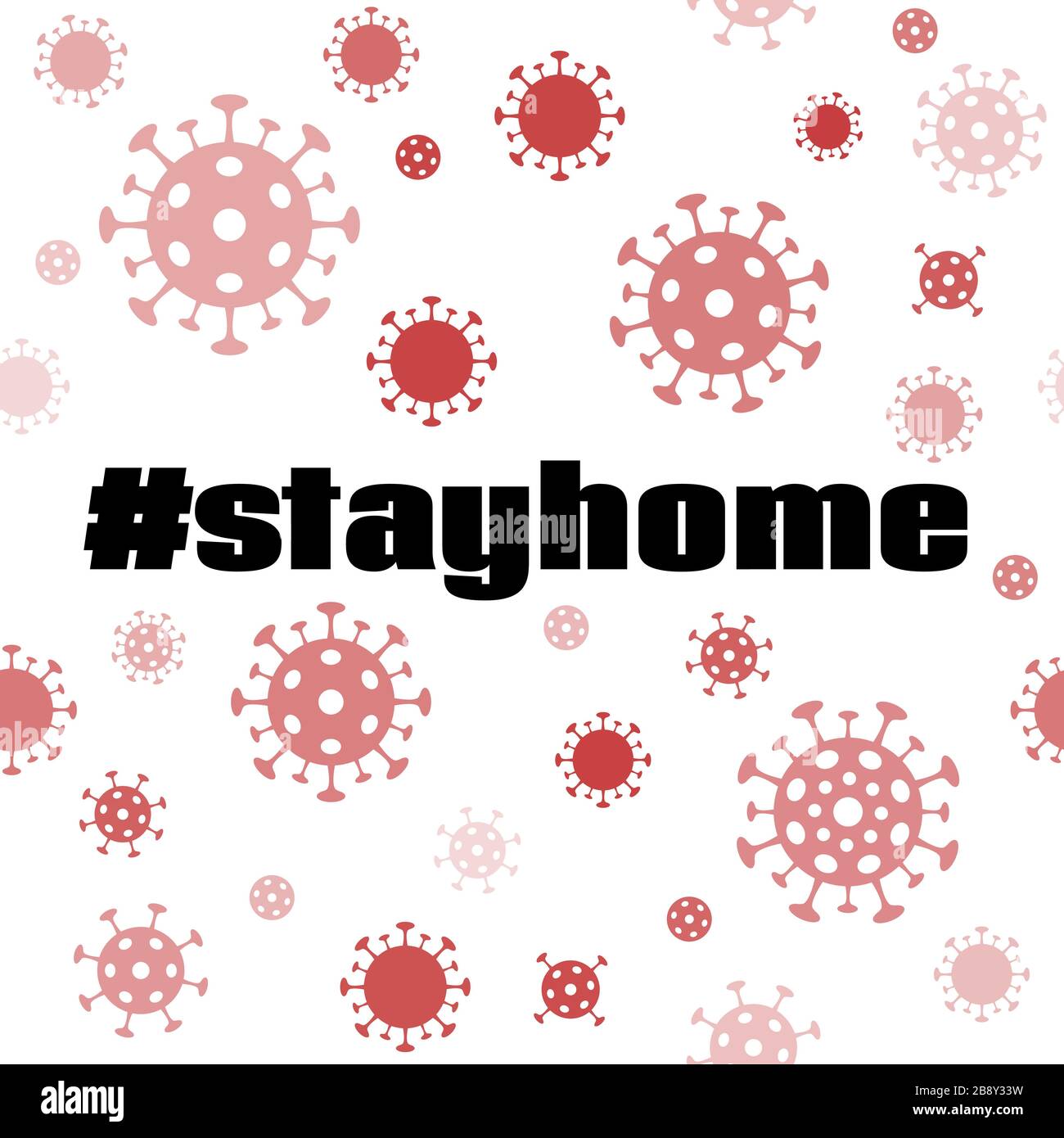 Banner vector Stay home. Ilustración de cuarentena de coronavirus para mensajes de redes sociales. Prevención Covid-19 Ilustración del Vector