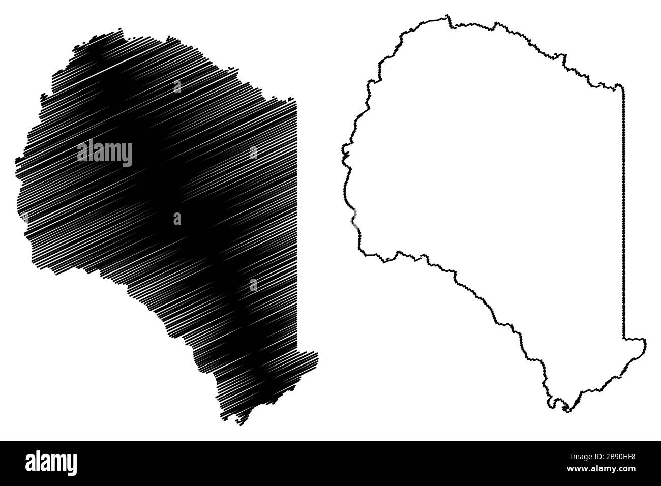 Condado de Suwannee, Florida (condado de EE.UU., Estados Unidos de América, EE.UU., EE.UU.) mapa ilustración vectorial, dibujo de garabatos Mapa de Suwannee Ilustración del Vector