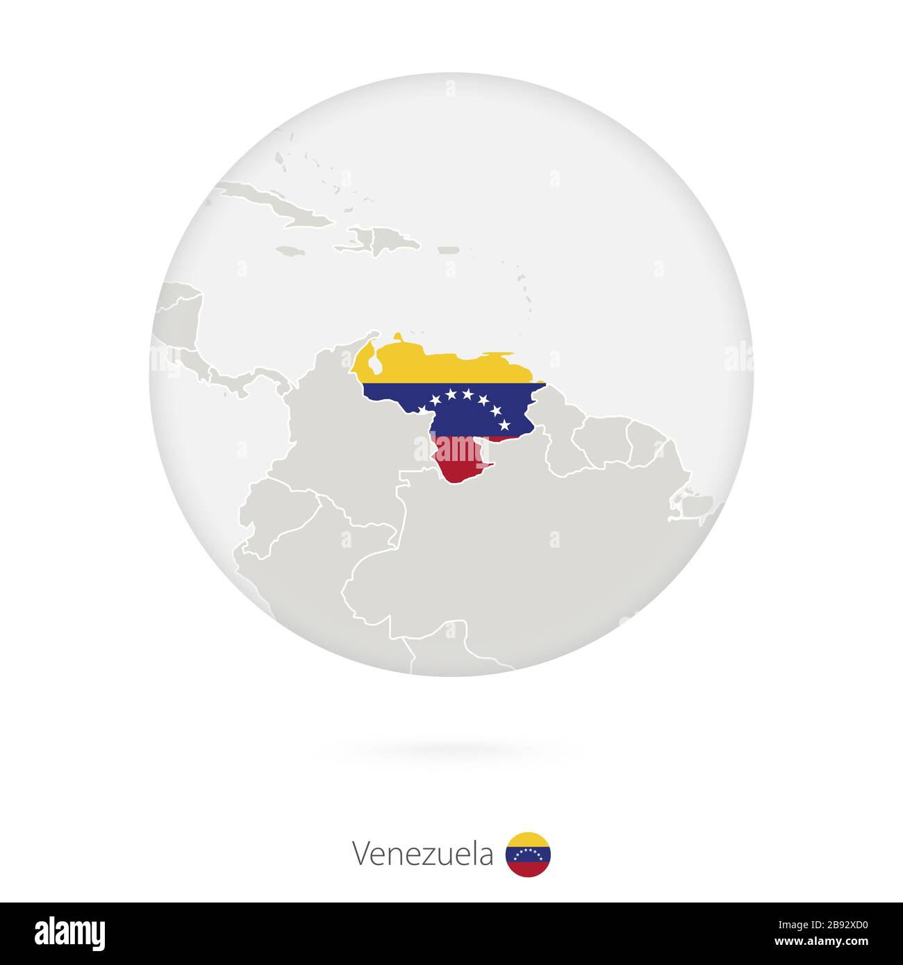 Mapa De Venezuela Y Bandera Nacional En Círculo Mapa De Contorno Venezuela Con Bandera 3878