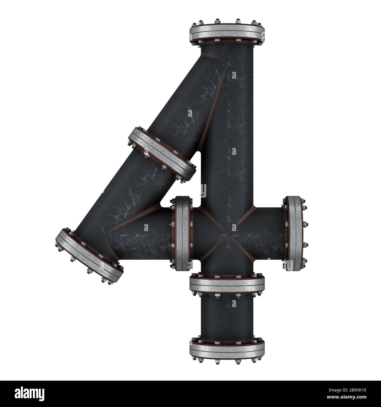 Acostumbrados a Fiel falso Número 4 de tuberías de hierro fundido, representación en 3D aislada sobre  fondo blanco Fotografía de stock - Alamy