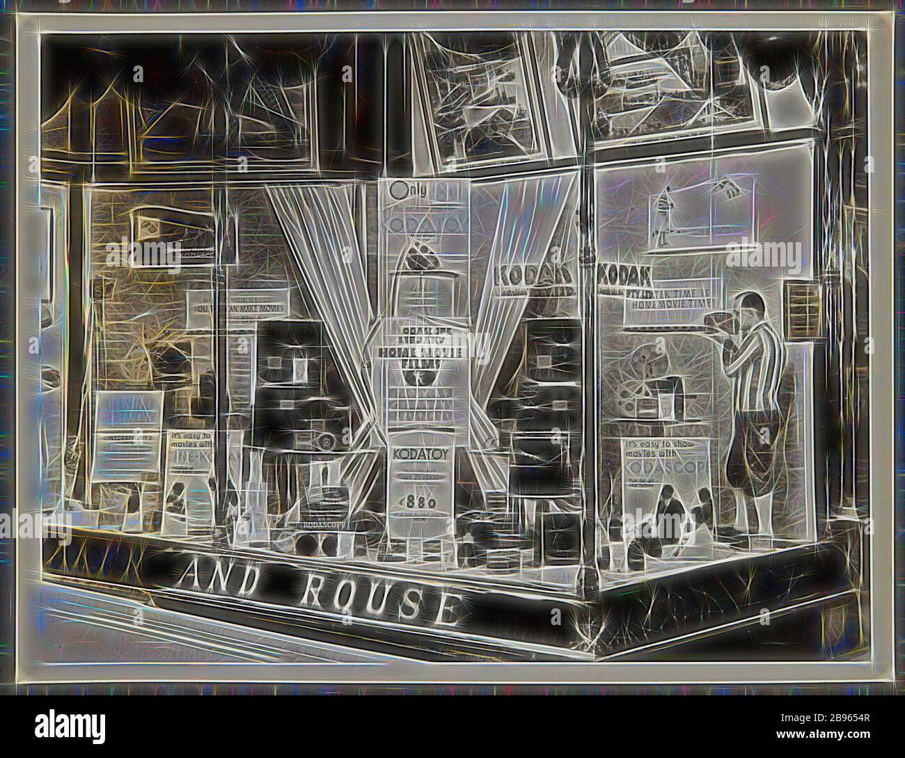 Fotografía - Kodak, Shopfront Display, 'Kodascope Library Home Movie  Films', alrededor de 1934-1936, Shopfront display 'Kodascope Library Home  Movie Films' mostrando cámaras, fotografías, accesorios fotográficos y  equipos. Una de cincuenta y seis