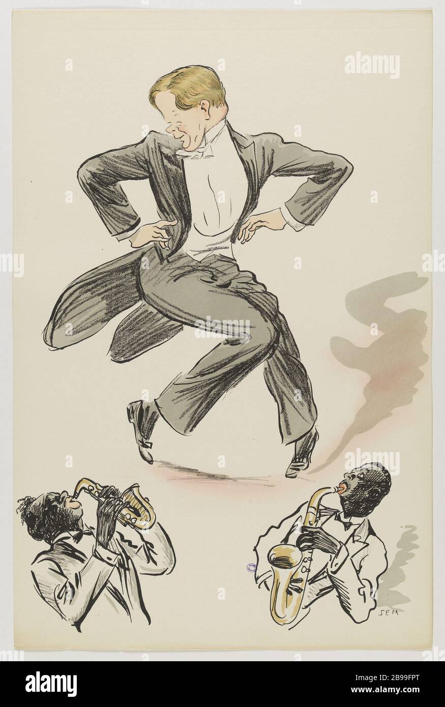 ÁLBUM WHITE BOTTOM DE SEM (PL 22) SEM (1863-1934). 'Album White Bottoms de Sem (pl 22)'. Lithographie en couleur. París, musée Carnavalet. Foto de stock