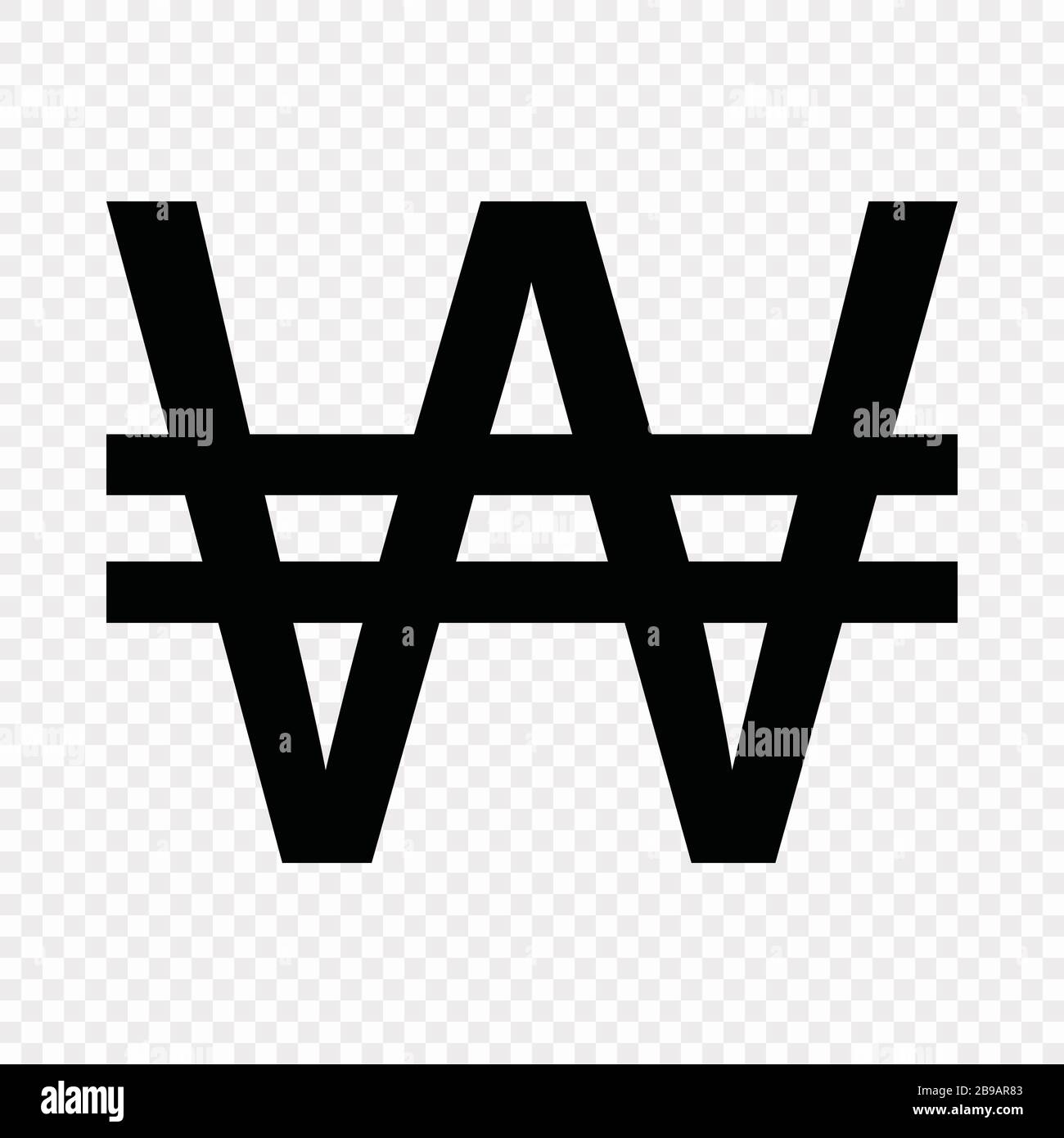 Signo de won coreano. Icono de símbolo de moneda Imagen Vector de stock ...