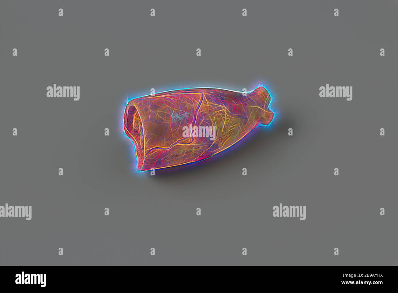 Pijpenkop con concreción del naufragio del buque de las Indias Orientales Hollandia, pipe, bowl, heelmark ilegible, no hsm, Annet, Dutch East India Company, Hollandia (buque), anónimo, países Bajos, 1700 - en o antes del 13-ago-1743, pipe clay, piedra de hormigón, l 4.3 cm D 2.1 cm, Reimaged by Gibon, diseño de cálido brillo alegre y rayos de luz. Arte clásico reinventado con un toque moderno. Fotografía inspirada en el futurismo, abrazando la energía dinámica de la tecnología moderna, el movimiento, la velocidad y la revolución de la cultura. Foto de stock