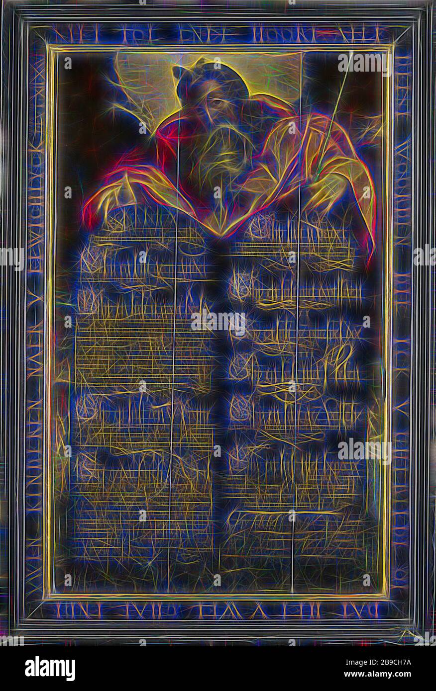Moisés mostrando las tablas de la ley con los Diez Mandamientos en la  caligrafía, Diez Mandamientos Board: las tablas de la ley con los Diez  Mandamientos aparecen en la secuencia de comandos