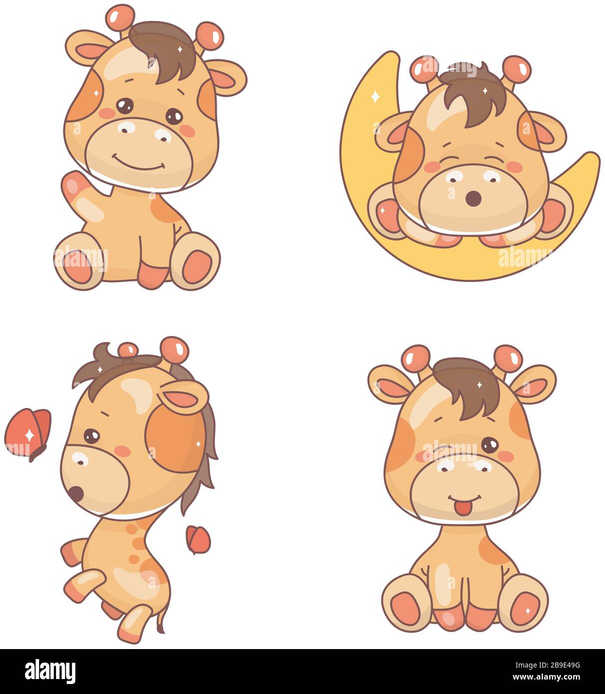 Coqueto jirafa kawaii dibujos animados vector personajes conjunto Imagen Vector de stock - Alamy Coqueto jirafa kawaii dibujos animados vector personajes conjunto Imagen Vector de stock - Alamy