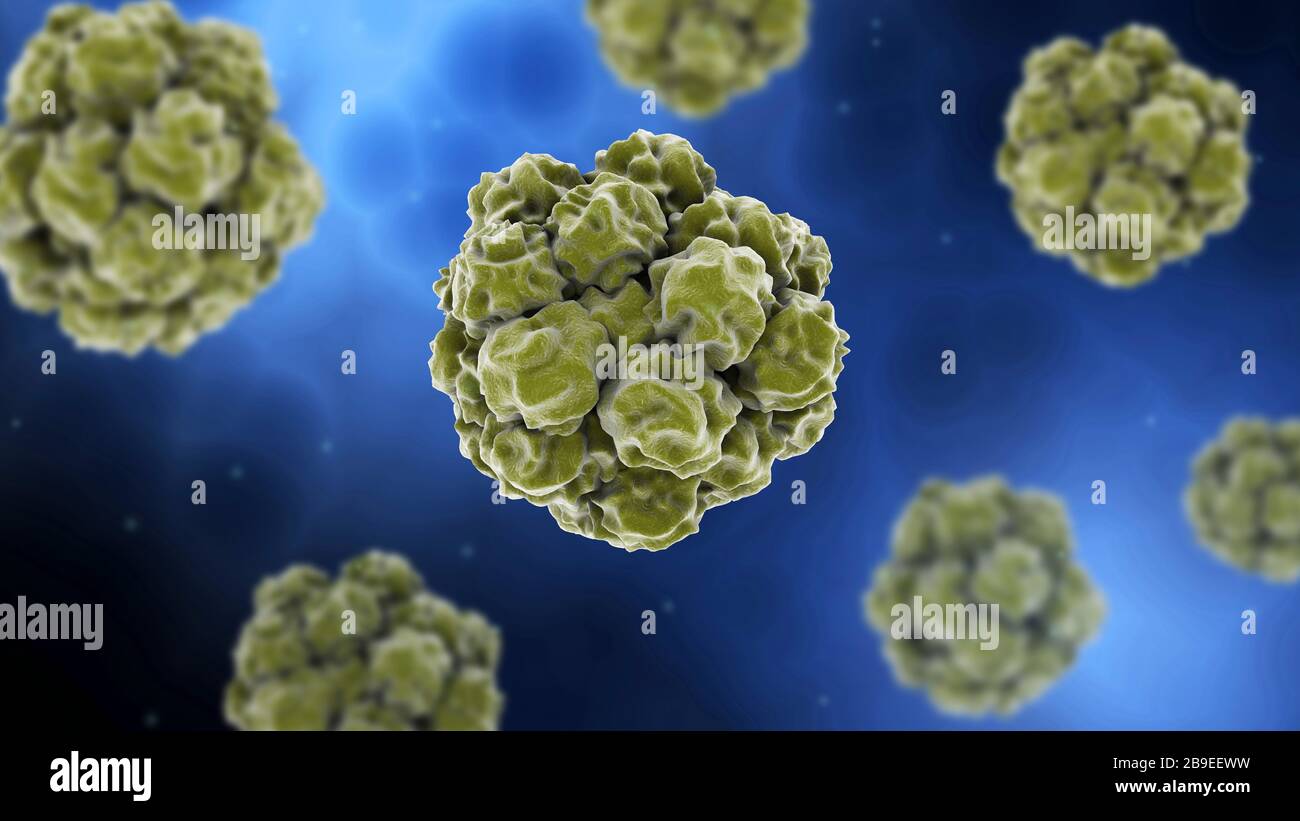 Imagen conceptual del norovirus. Foto de stock