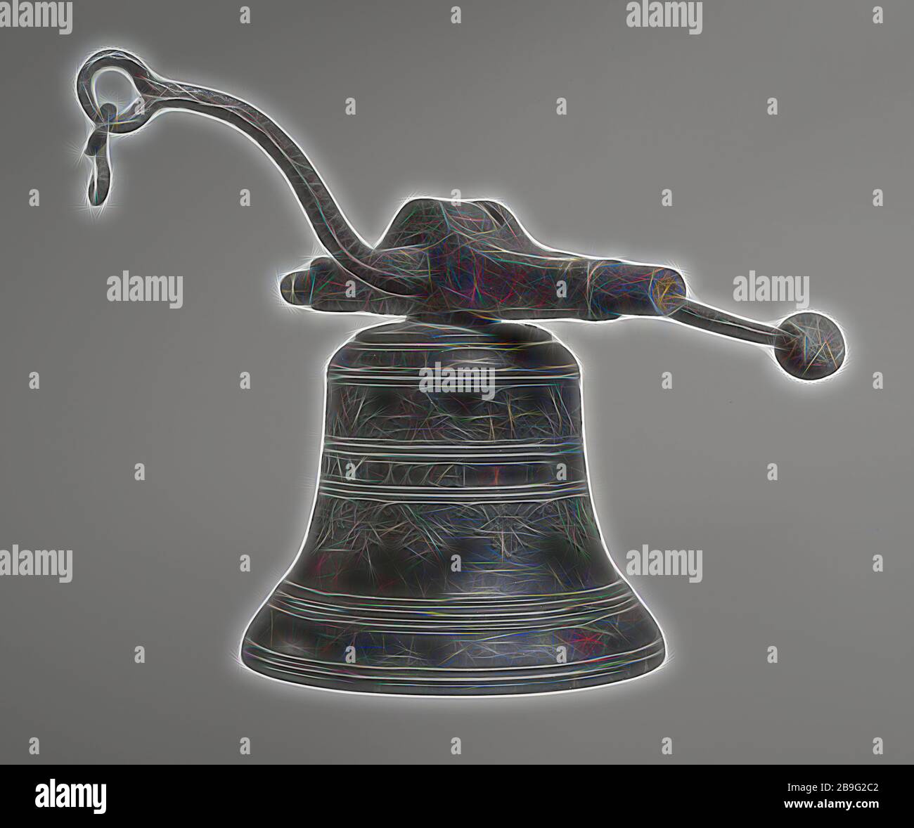 Pieter Bakker II, campana de bronce con palanca y barra de volumen, reloj  de campana sonido medio bronce hierro plomo metal, h sin barra fuerte 26.0  flanco fundido con tres frisos de