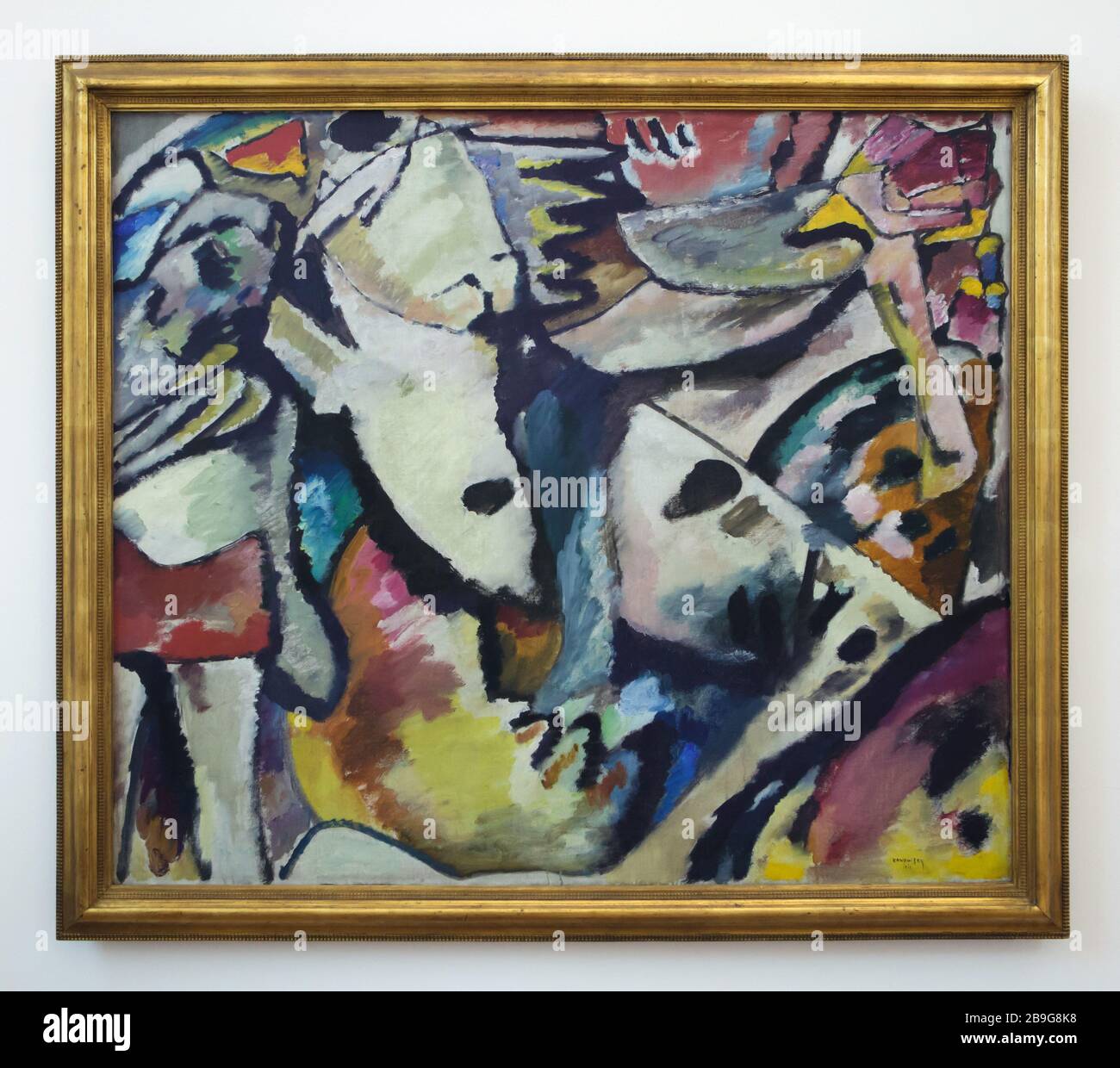 Pintura 'Improvisation 13' del pintor modernista ruso Wassily Kandinsky (1910) en la Staatliche Kunsthalle Karlsruhe (Galería de Arte Estatal) en Karlsruhe, Baden-Württemberg, Alemania. Foto de stock