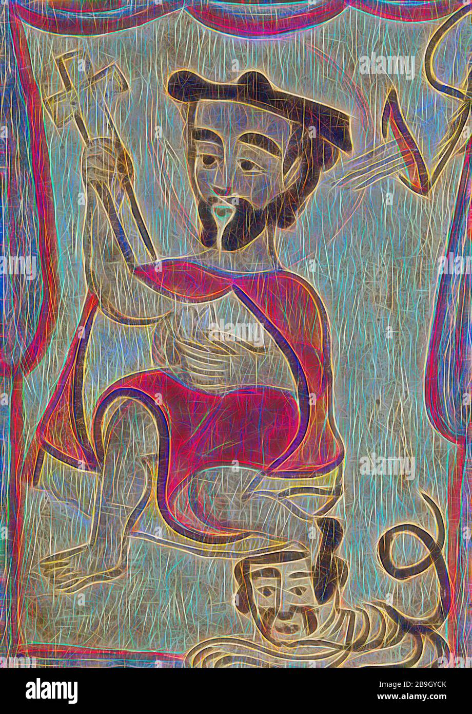 Nuevo mexicano: San Jerónimo, José Rafael Aragón, Nuevo mexicano, c. 1840, Pintura a base de agua sobre panel de madera, total: 13 5/16 x 9 1/2 pulg. (33.9 x 24.1 cm) Foto de stock