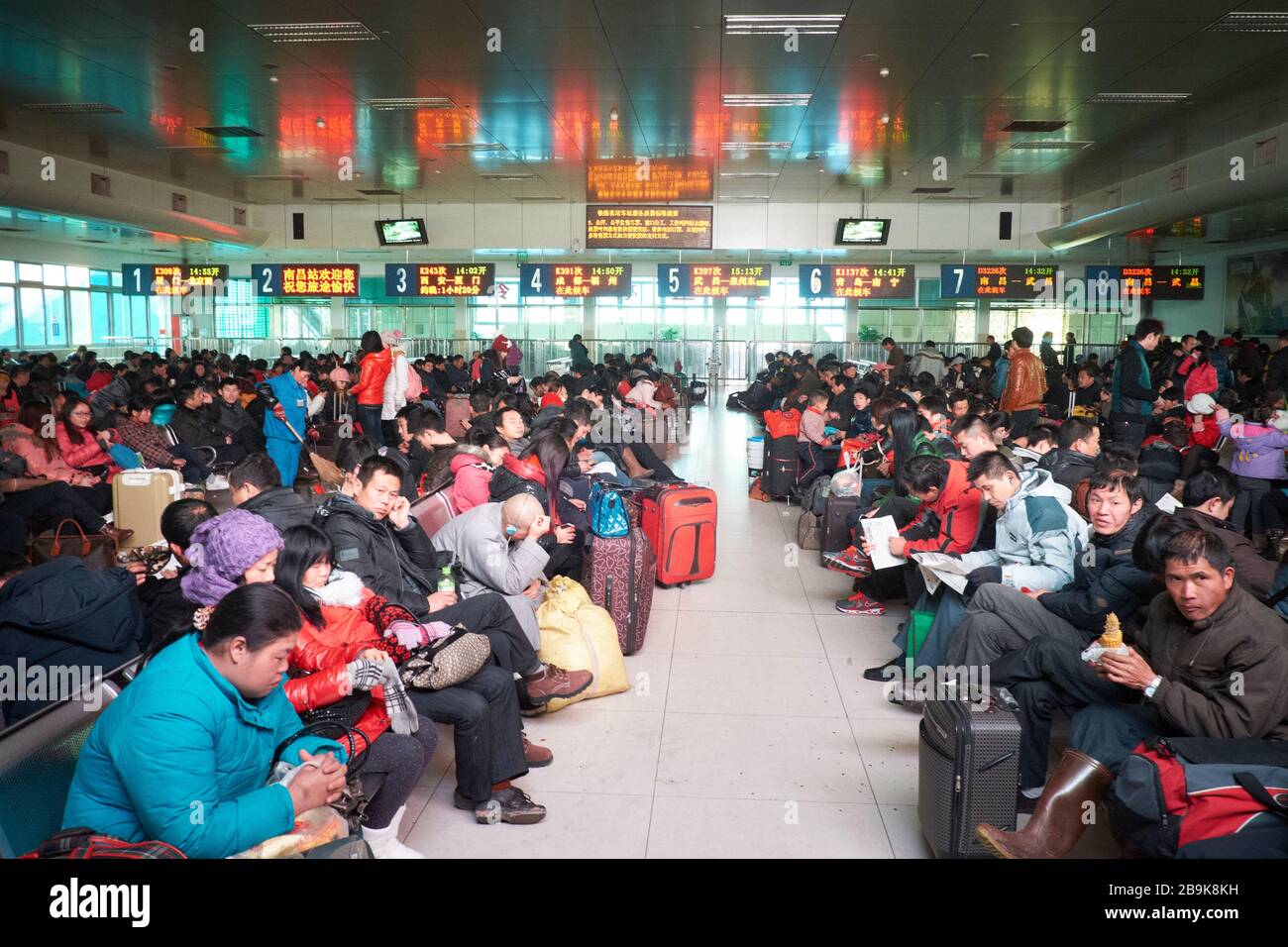 La estación de tren en la ciudad China de Huangshi Foto de stock