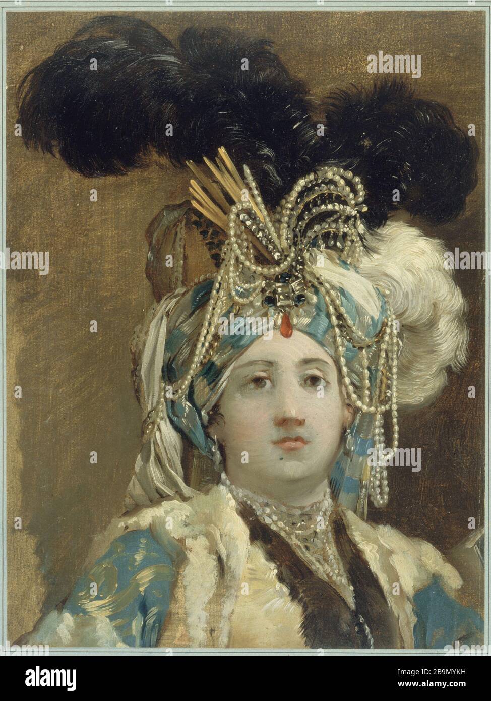 reina sultana Joseph-Marie Vien (1716-1809). 'reine de sultanaje'. Musée des Beaux-Arts de la Ville de París, Petit Palais. Foto de stock