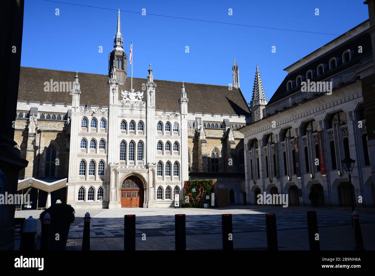 El Guildhall de Londres, el día antes de la encierro de Londres como resultado de la pandemia del Coronavirus Foto de stock