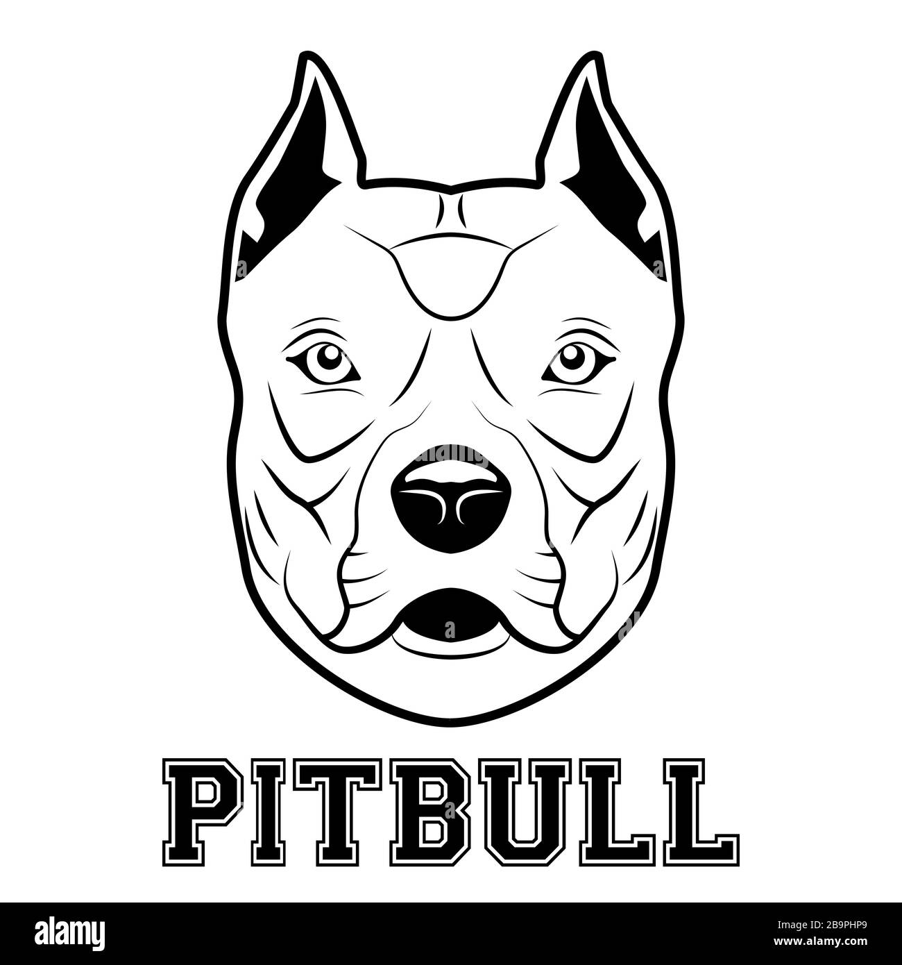 Pitbull cabeza mascota Ilustración del Vector