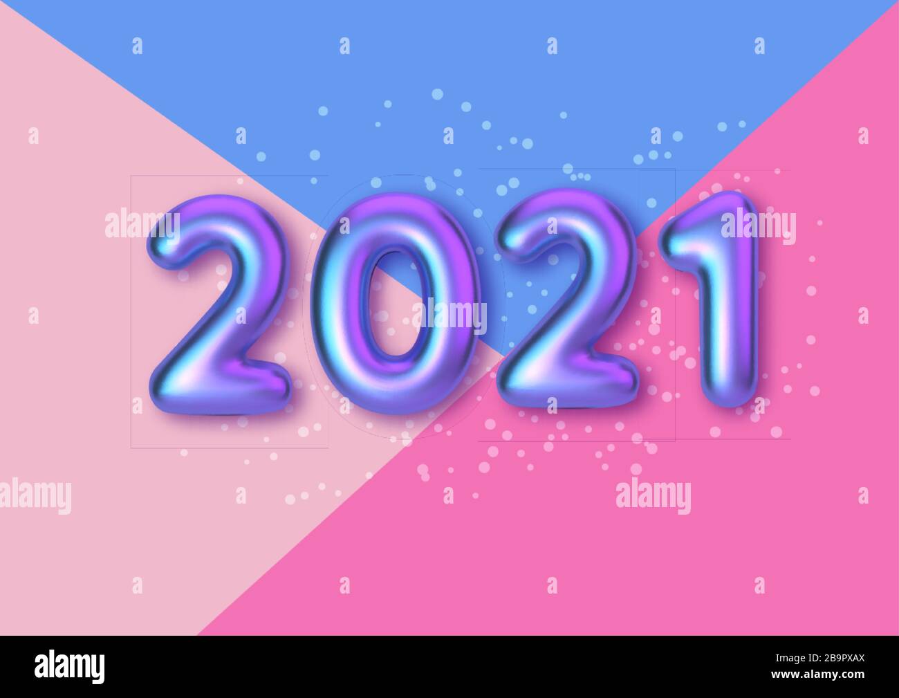 Feliz año Nuevo 2021. Fondo Globos de texto de colores realistas. Plantilla  horizontal para productos, publicidad, banners web, folletos, certificados  Imagen Vector de stock - Alamy
