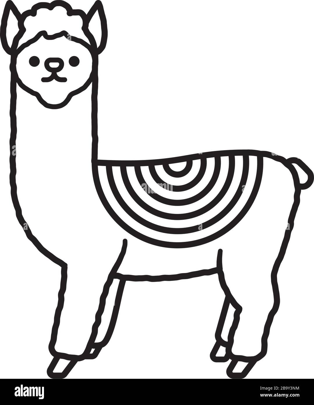 Alpaca con icono de vector de manta Ilustración del Vector