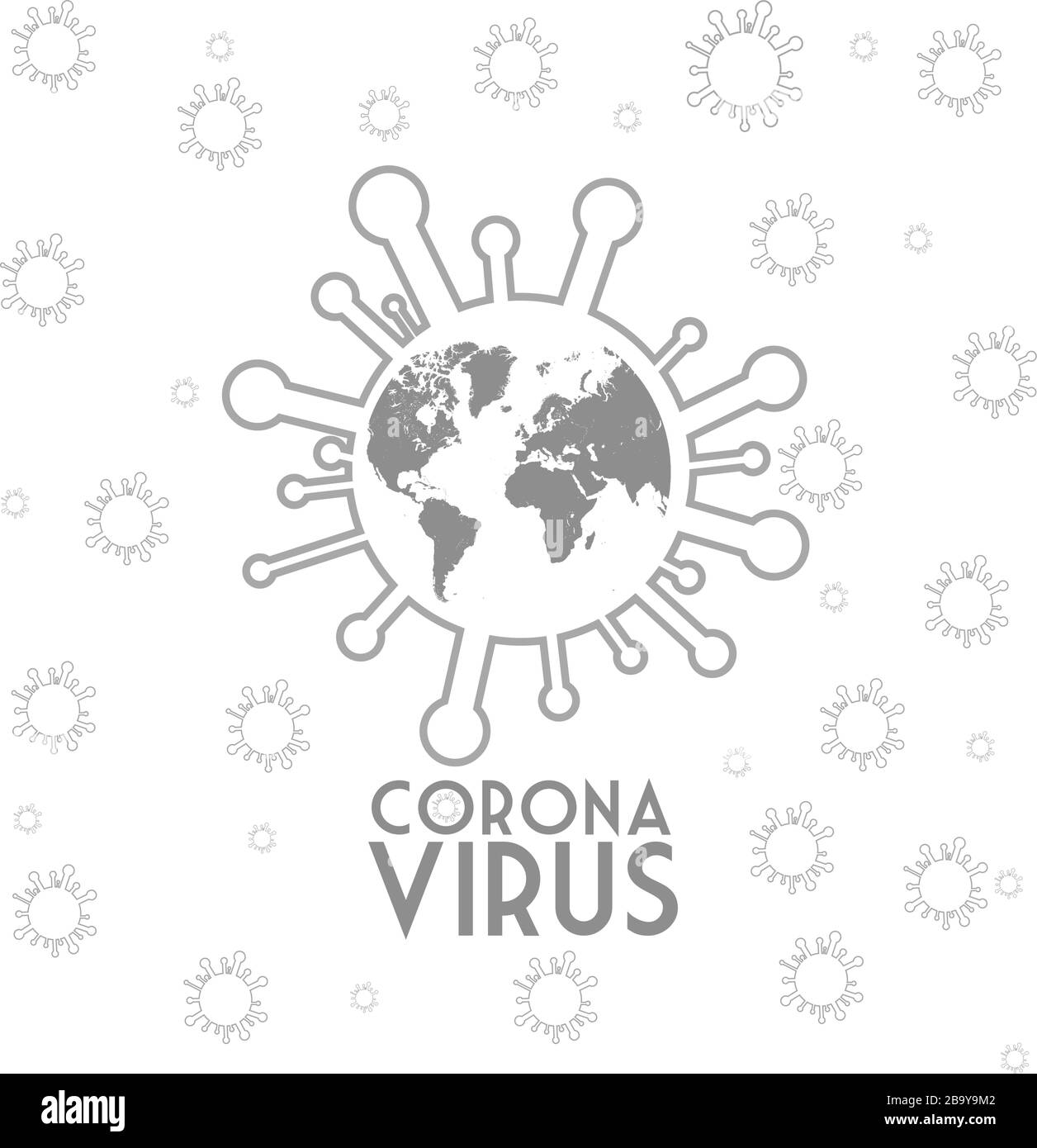 Coronavirus. Dibujo vectorial. Microbio. Editable. Ilustración del Vector