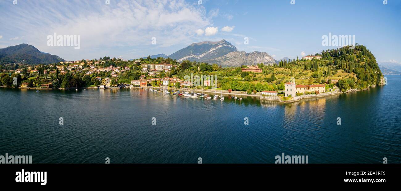 Pescallo - Lago como (IT) - Vista aérea Foto de stock