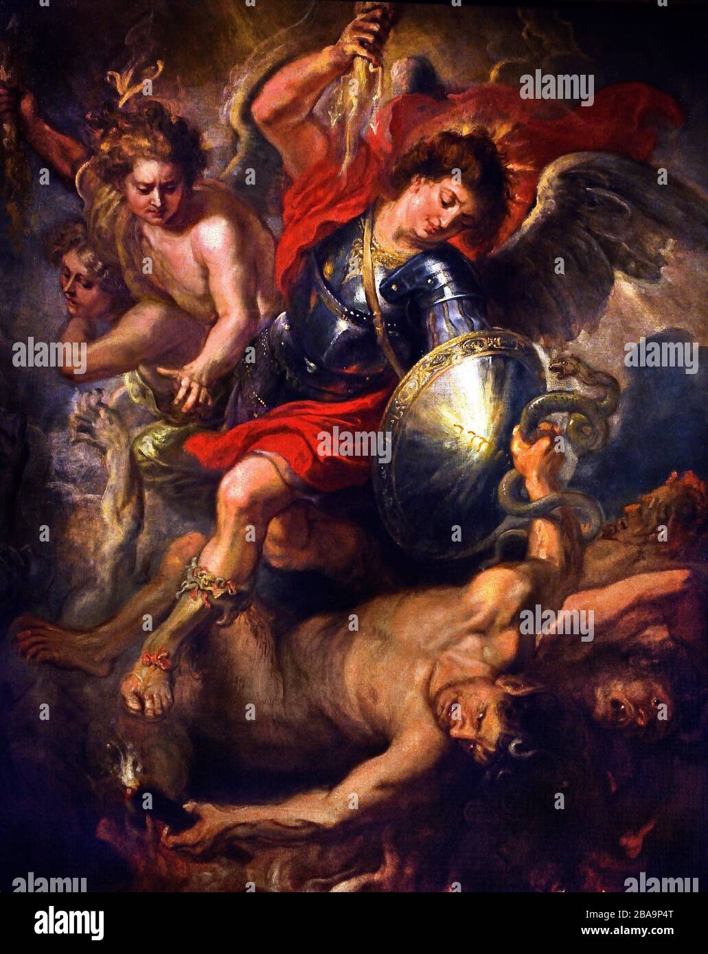 St Michael expulsar a Lucifer y los ángeles rebeldes del cielo 1622 Peter Paul Rubens 1577-1640 belga de Flandes Bélgica Foto de stock
