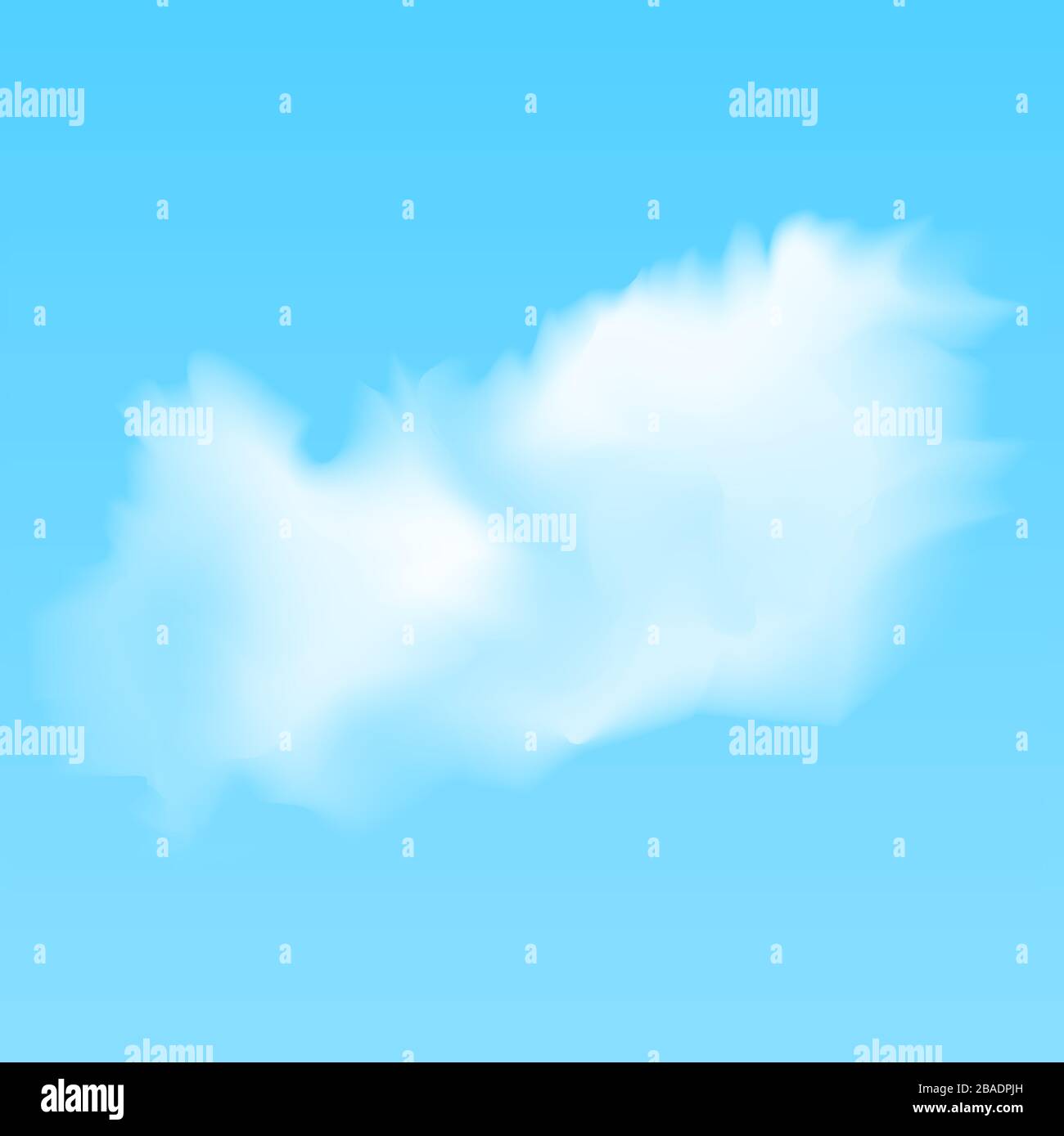 ilustración vectorial de nubes blancas realistas sobre fondo azul Ilustración del Vector