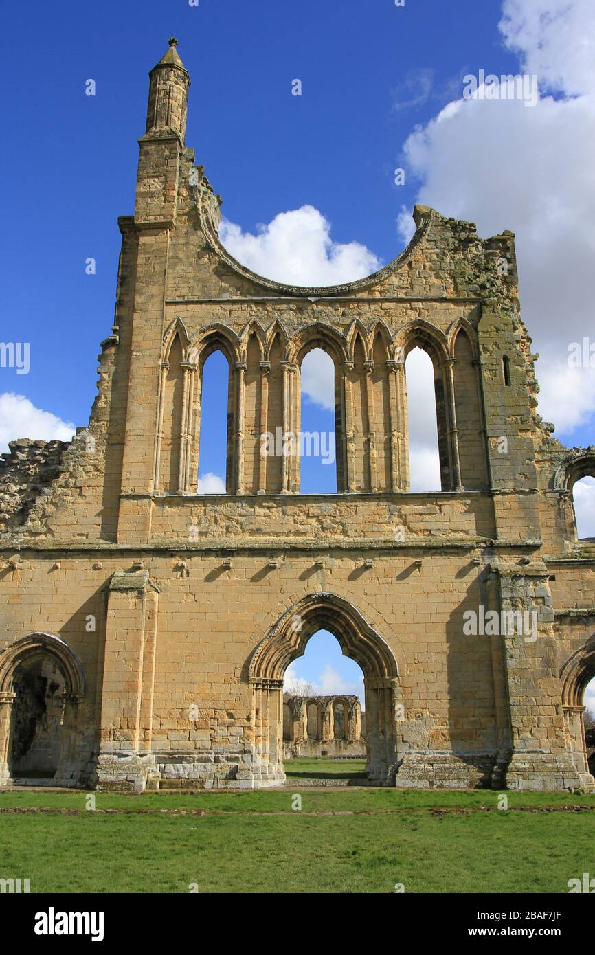 Byland Abbey, Yorkshire del Norte Foto de stock