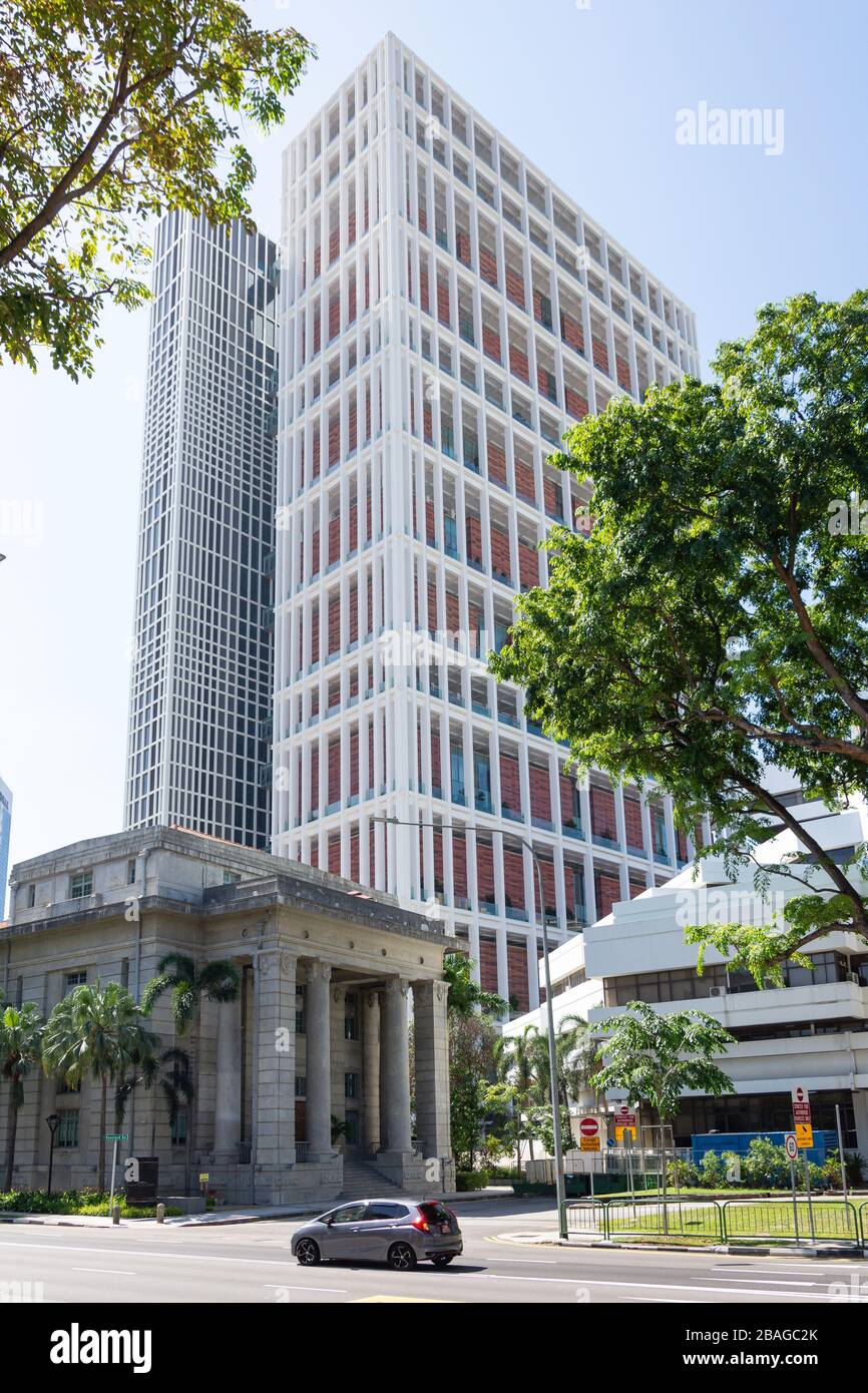Edificio de apartamentos de gran altura, Plaza Havelock, Chinatown, República de Singapur Foto de stock
