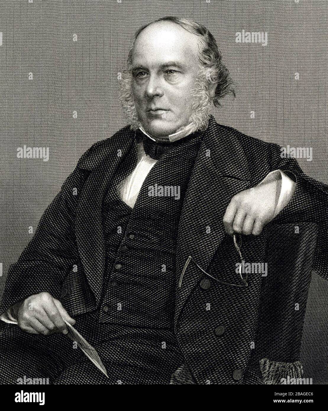 ROWLAND HILL (1795-1879) Profesor, inventor, reformador del sistema postal Foto de stock