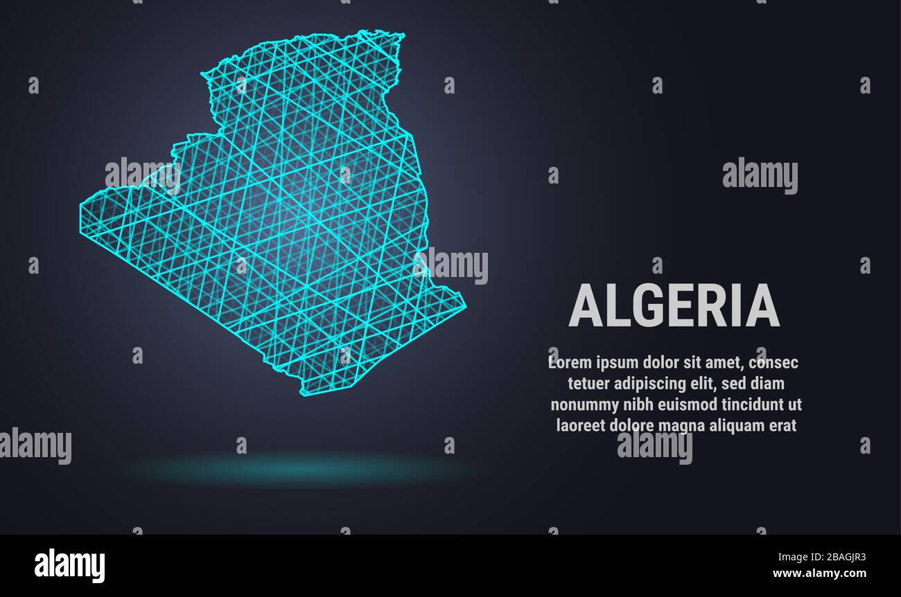 Vector de bajo poli mapa de Argelia Ilustración del Vector