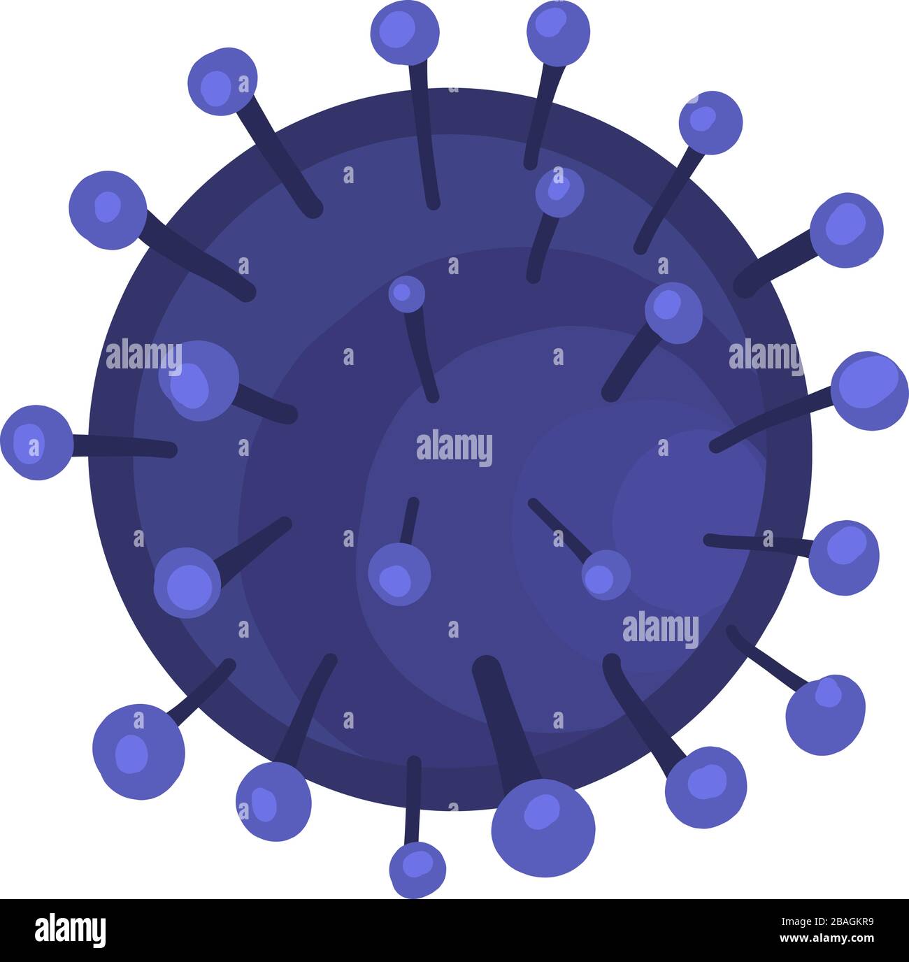 Virus azul redondo, ilustración, vector sobre fondo blanco Ilustración del Vector