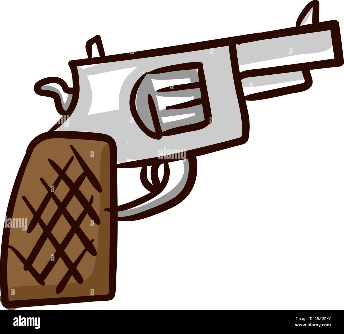 Pistola de dibujo, ilustración, vector sobre fondo blanco Imagen Vector de  stock - Alamy