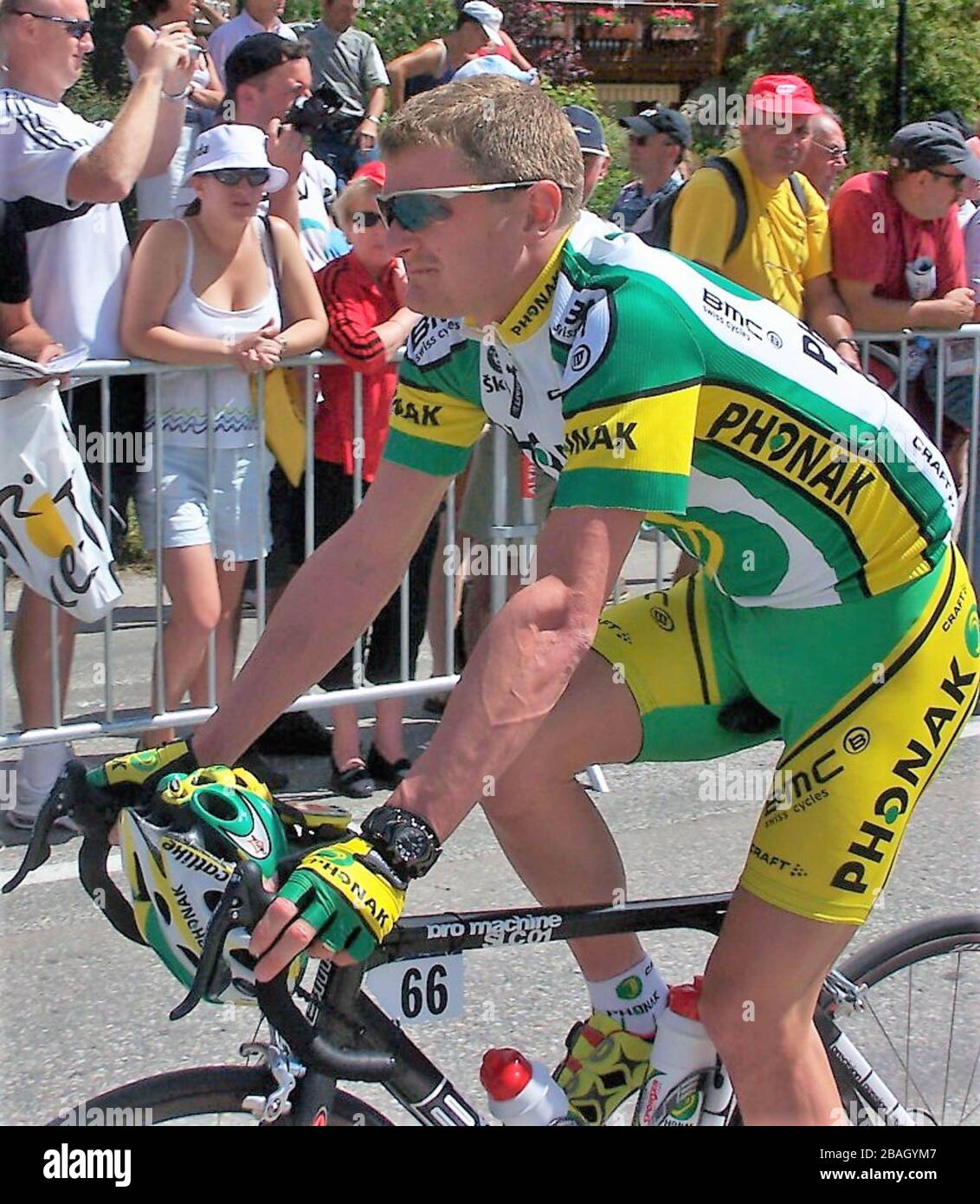Floyd Landis de Phonak durante el Tour de Francia 2005, Etape 11 carrera ciclista, Courchevel - Briançon (192 km) el 11 JULIO de 2005 en Courchevel , Francia - Foto Laurent Lairys / DPPI Fotografía de stock - Alamy