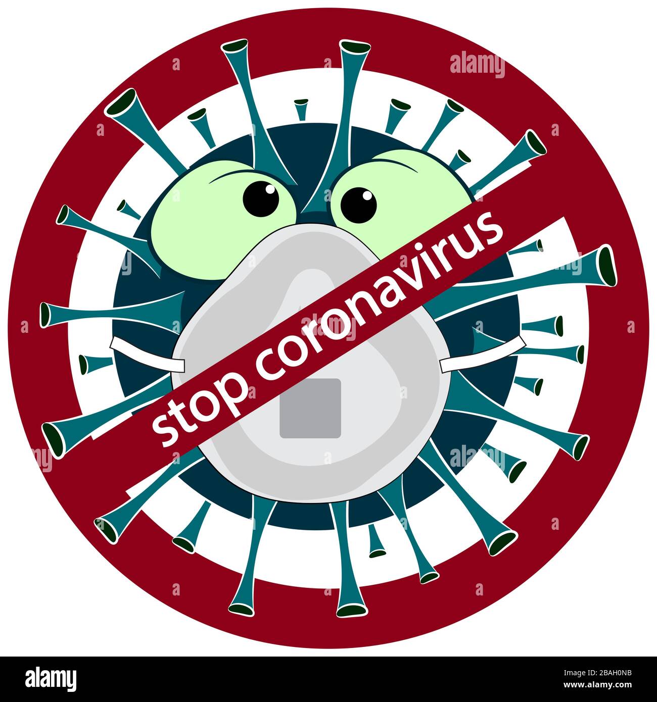 Detenga el coronavirus. Brote de coronavirus. Peligro de coronavirus y  enfermedad de riesgo para la salud pública y brote de gripe. Ilustración  vectorial de dibujos animados Imagen Vector de stock - Alamy
