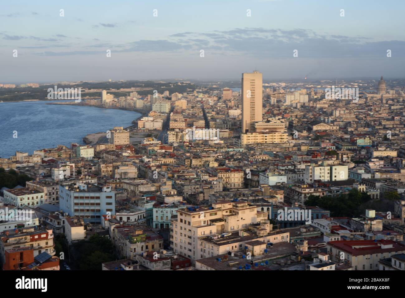 Vista aérea, ciudad, 2014, Cuba Foto de stock
