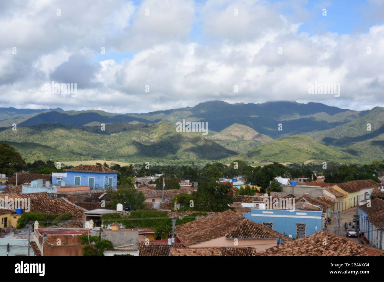 Vista aérea, ciudad, casas, 2014, Cuba Foto de stock