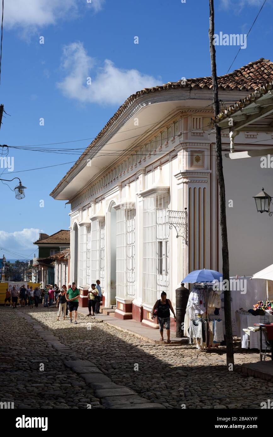gente, casa, arquitectura, antigua, 2014, Cuba Foto de stock