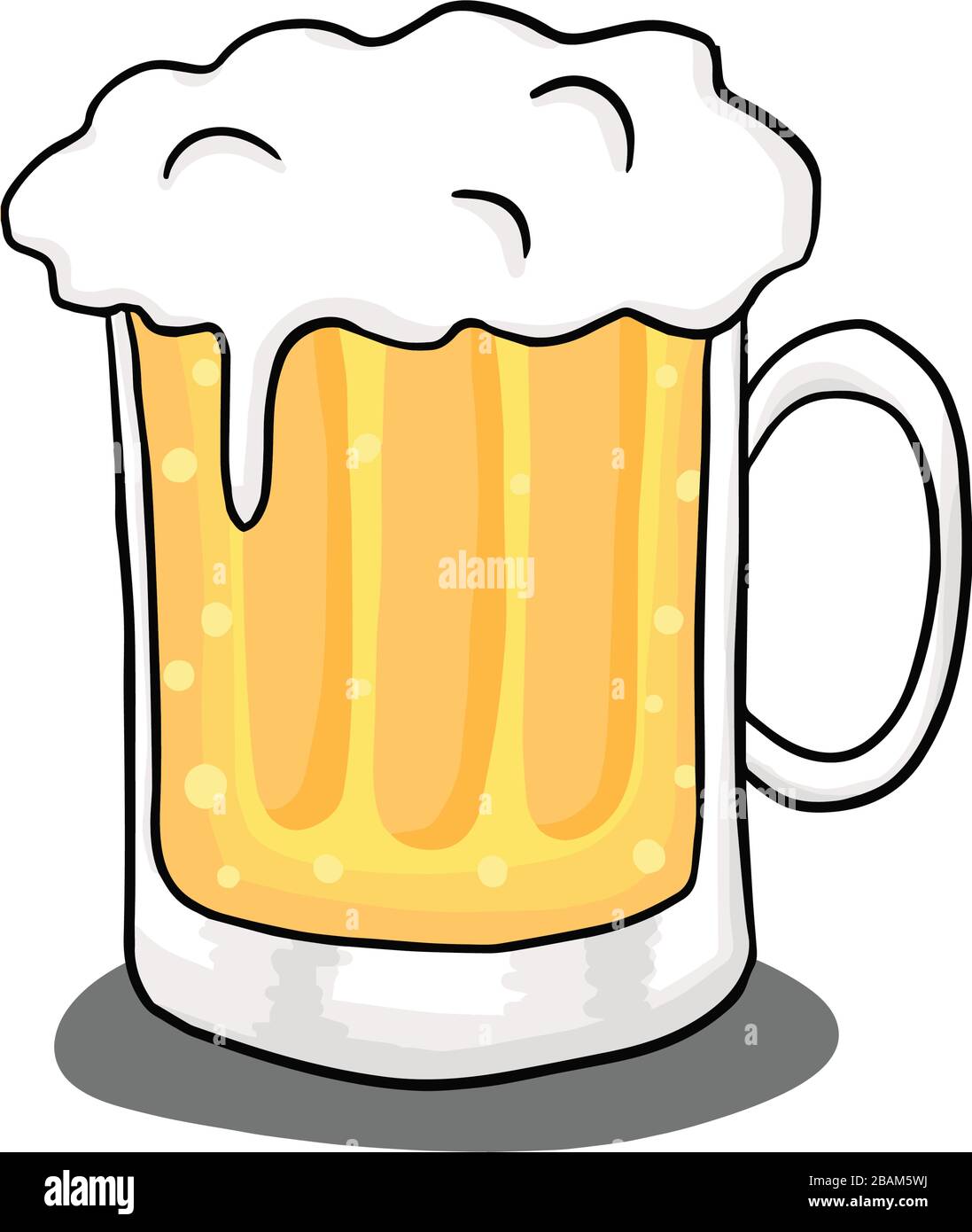 Un vaso de cerveza. Dibujo animado a mano Imagen Vector de stock - Alamy