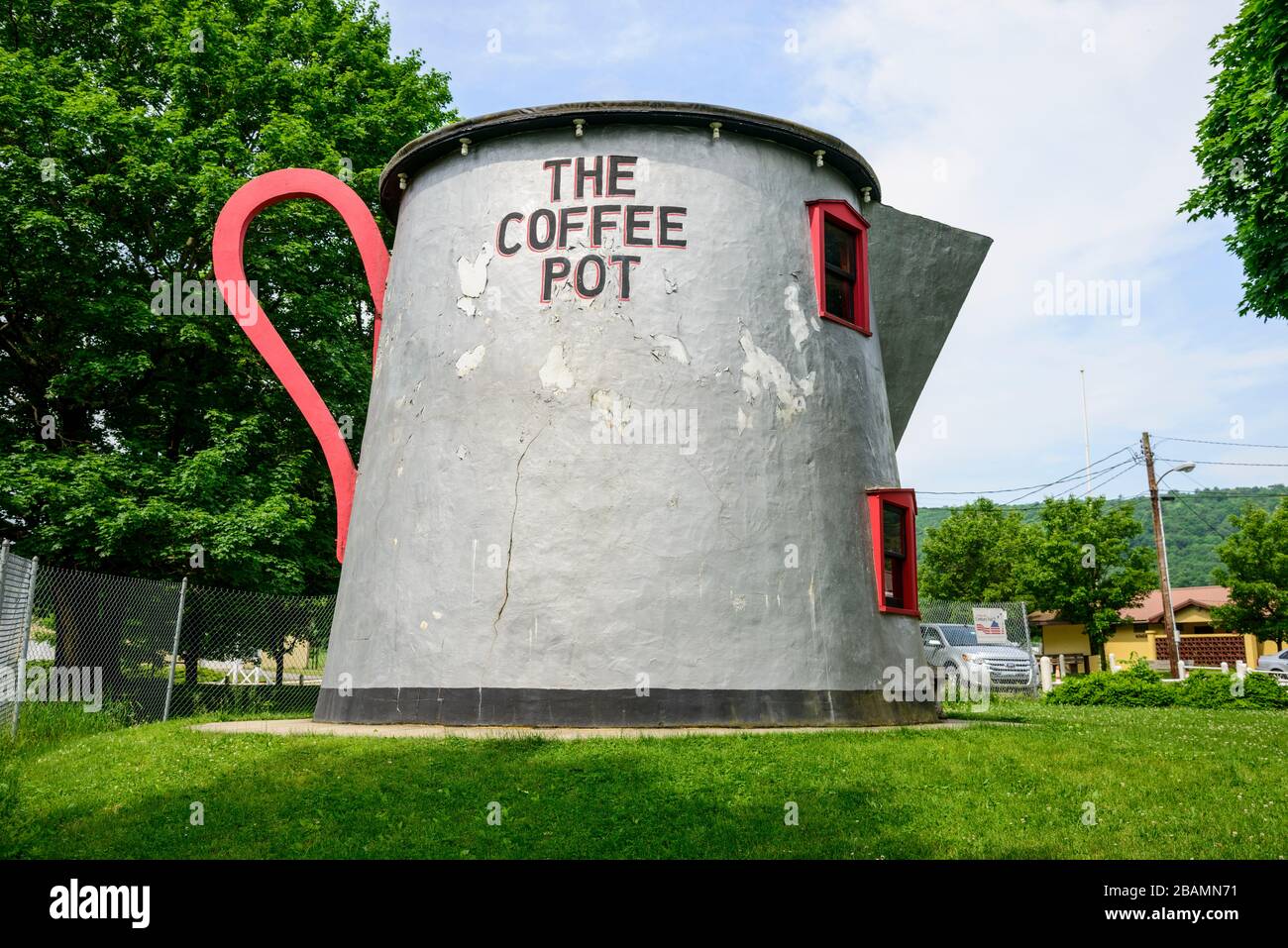 La cafetera en Bedford, Pennsylvania es un ejemplo de arquitectura de
