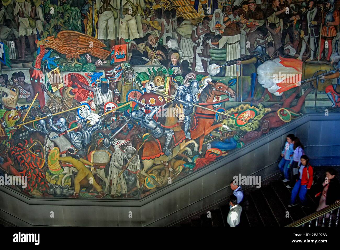 Mural de Diego Rivera en el Palacio Nacional, Ciudad de México, México Foto de stock