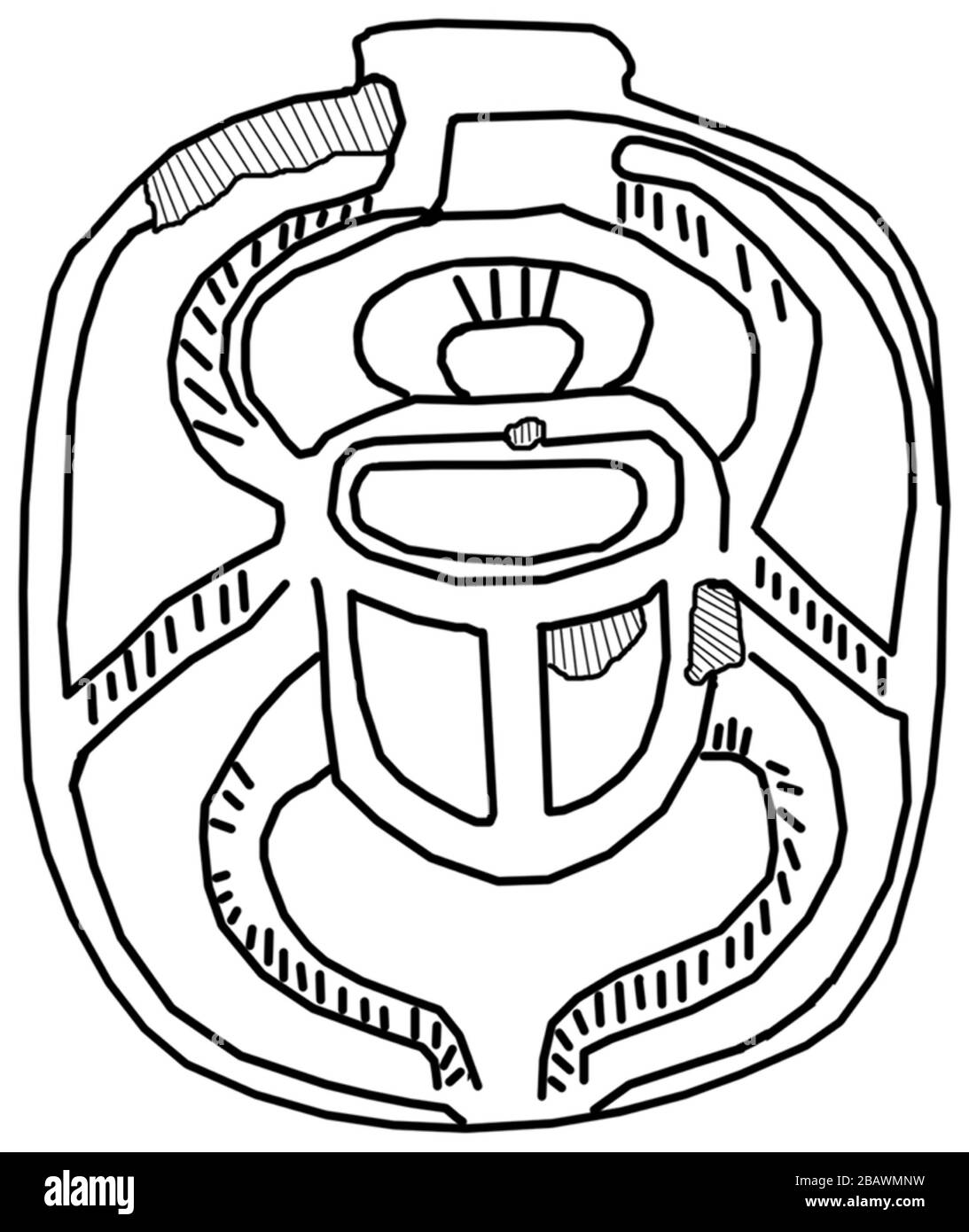 Anónimo (egipcio). 'Corazón Scarab con oreo fallecido Osiris,' 1292-1186 AC. Esteatite infill, la parte inferior fue posiblemente cubierta en el pigmento auri. Walters Art Museum (42.83): Adquirido por Henry Walters, 1930. Foto de stock