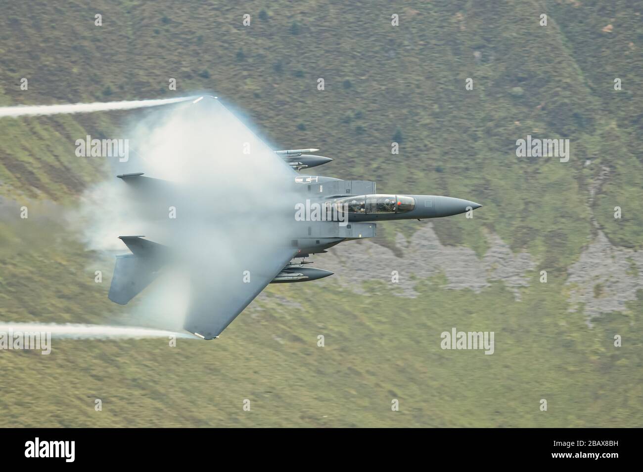 Entrenamiento de bajo nivel de Eagle F15 de USAF Foto de stock