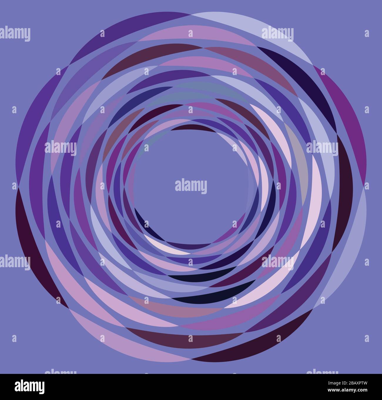 anillo concéntrico de ciclo cíclico, multicolor y monocromo. espiral de
