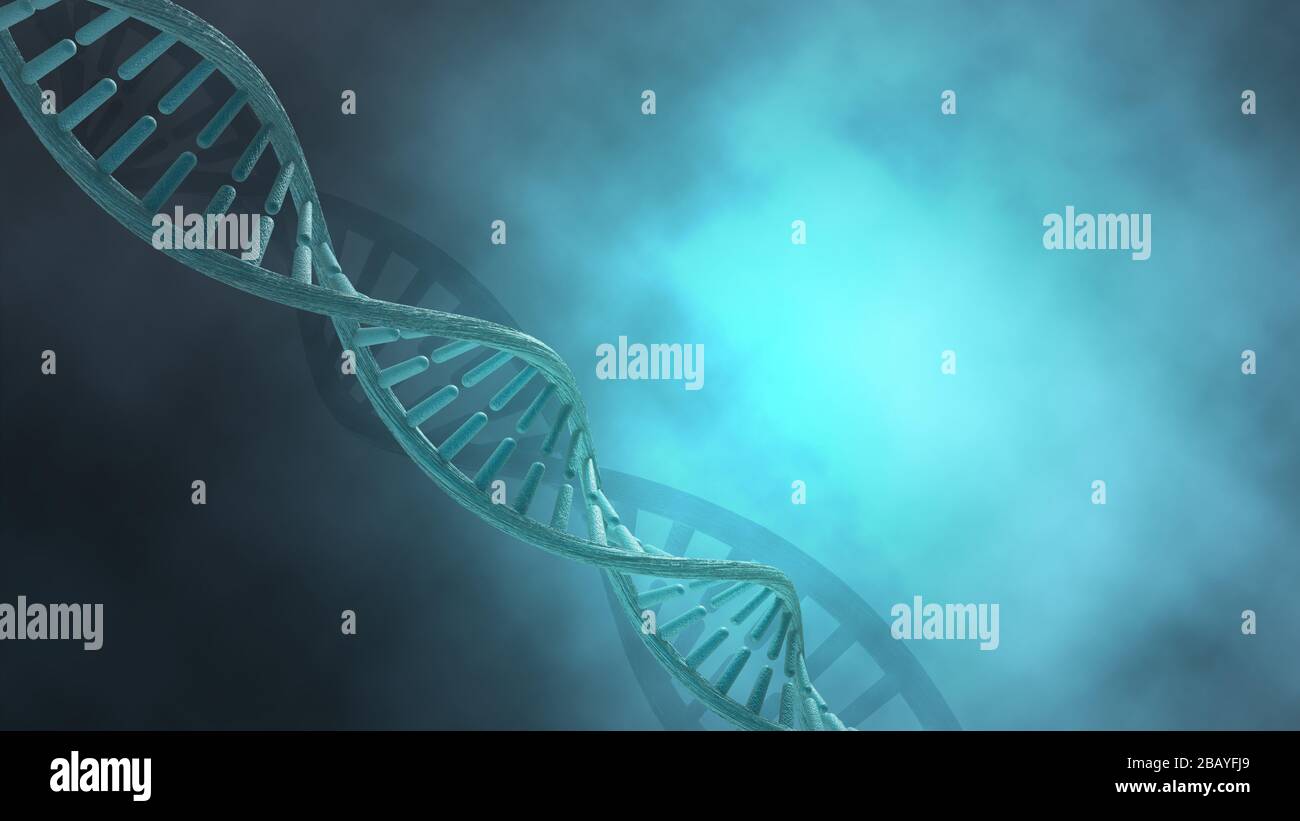 Antecedentes del concepto de hebras de ADN humano. Presentación 3D Foto de stock