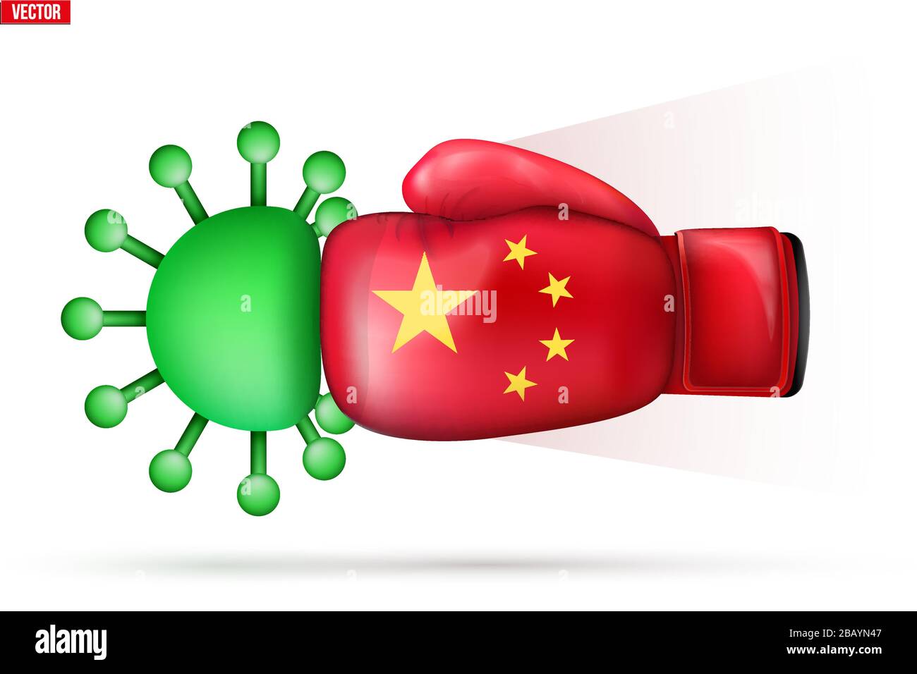 Coronavirus derrotado en China. Ilustración del Vector