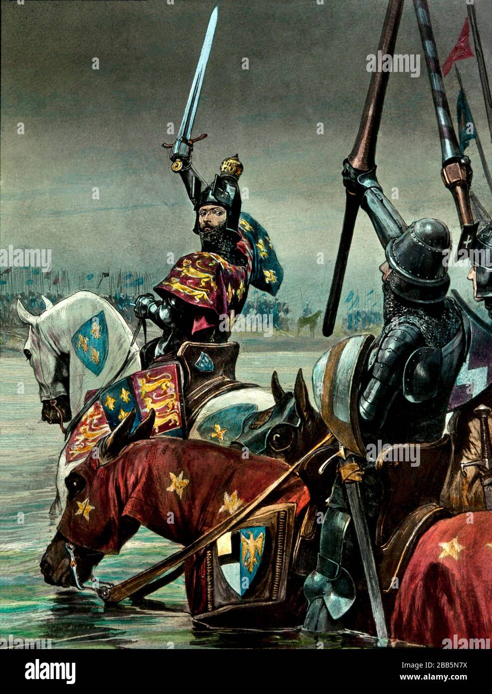 Ilustraciones de animación de campañas militares inglesas y francesas y escenarios de guerra alrededor de 1800 para incluir la Revolución Francesa y las guerras napoleónicas. Estas ilustraciones fueron creadas alrededor de 1900 Foto de stock