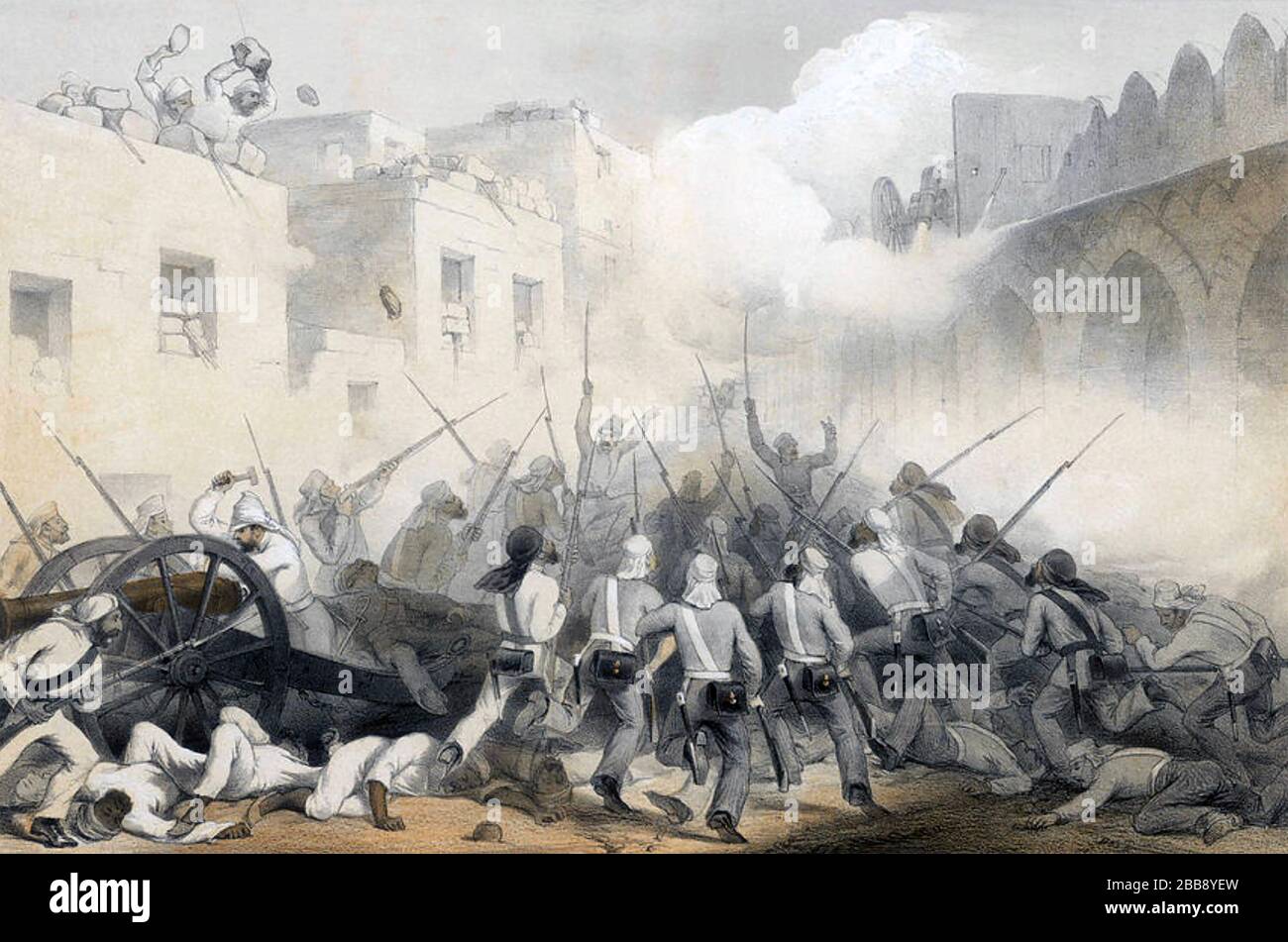 REBELIÓN INDIA 1857. Los británicos retoman Delhi en septiembre de 1857. Foto de stock