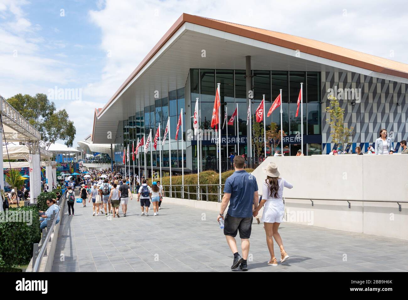 Margaret Court Arena en el torneo de tenis del Melbourne Open 2020, City Central, Melbourne, Victoria, Australia Foto de stock